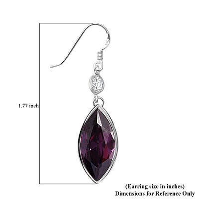 Simulated Purple and White Diamond 12.50 ctw Earrings in Sterling Silver