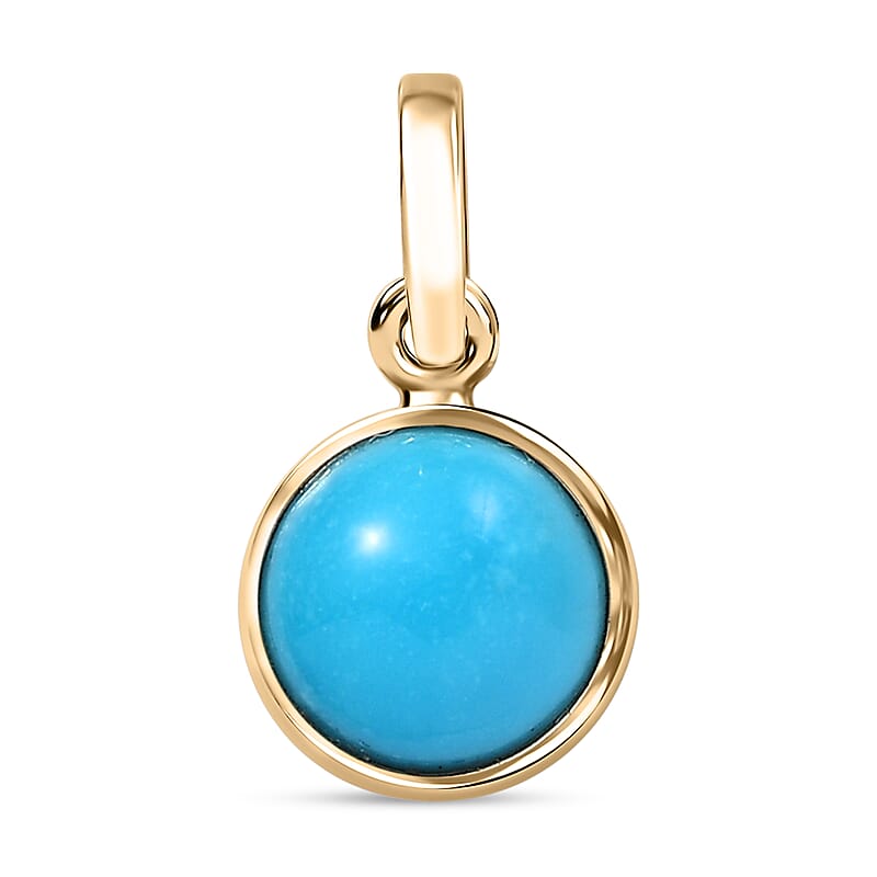 Luxoro Premium Sleeping Beauty Turquoise 1.10 ctw Pendant in 10K Yellow Gold