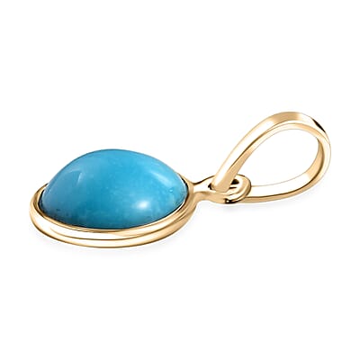 Luxoro Premium Sleeping Beauty Turquoise 1.10 ctw Pendant in 10K Yellow Gold