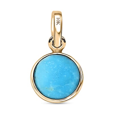 Luxoro Premium Sleeping Beauty Turquoise 1.10 ctw Pendant in 10K Yellow Gold