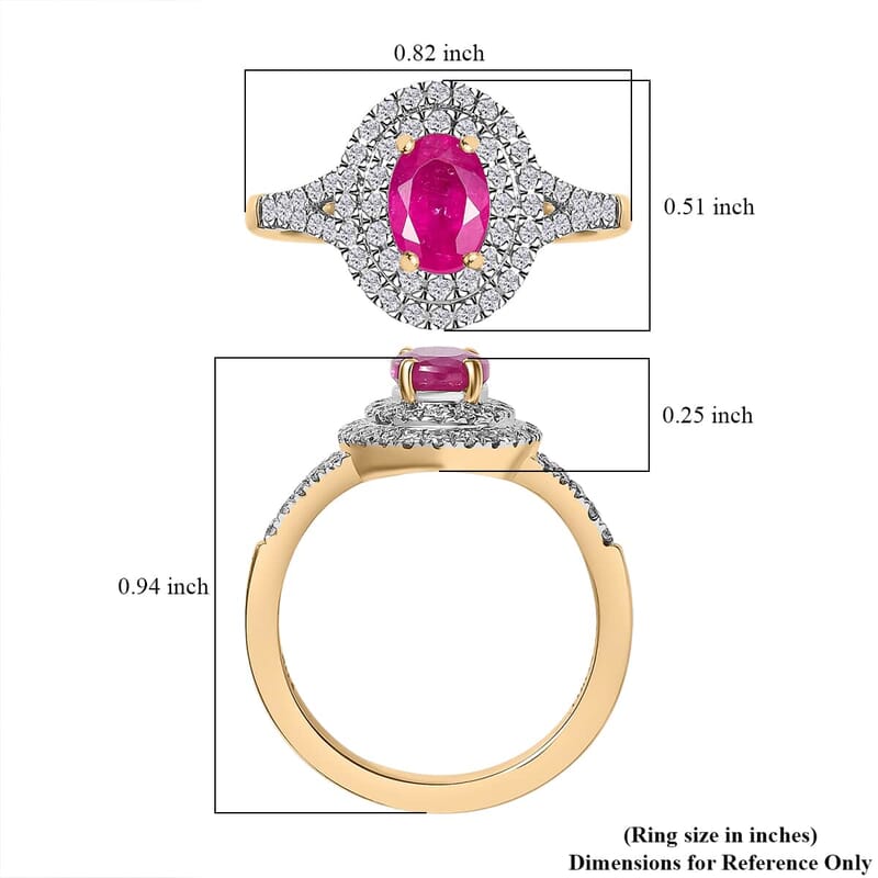 Luxoro Premium Mozambique Pink Sapphire and G-H I2 Diamond 1.35 ctw Double Halo Ring in 10K Rose Gold (Size 12.0)