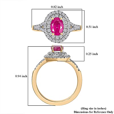Luxoro Premium Mozambique Pink Sapphire and G-H I2 Diamond 1.35 ctw Double Halo Ring in 10K Rose Gold (Size 5.0)