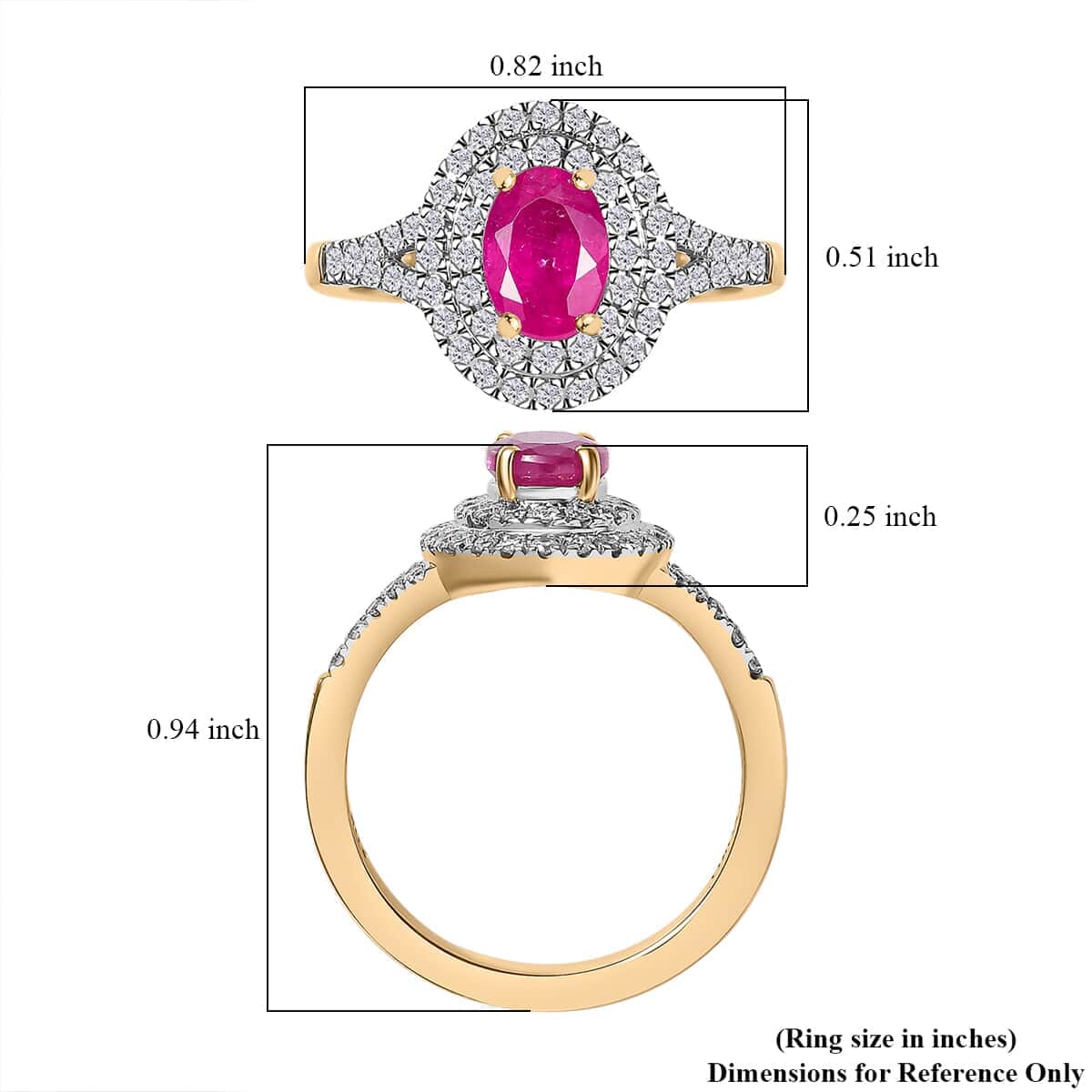 Luxoro Premium Mozambique Pink Sapphire and G-H I2 Diamond 1.35 ctw Double Halo Ring in 10K Rose Gold (Size 6.0) image number 5