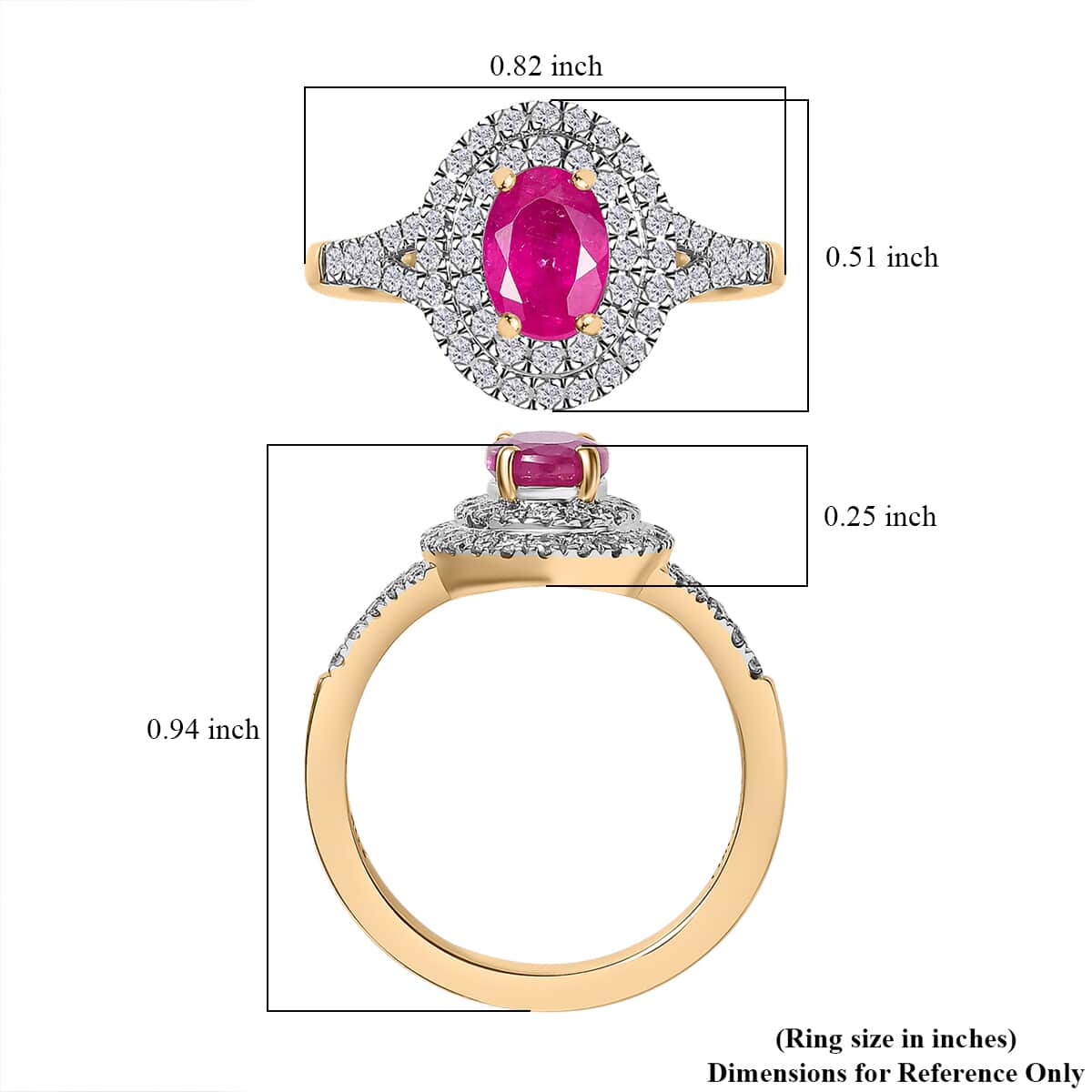 Luxoro Premium Mozambique Pink Sapphire and G-H I2 Diamond 1.35 ctw Double Halo Ring in 10K Rose Gold (Size 7.0) image number 5