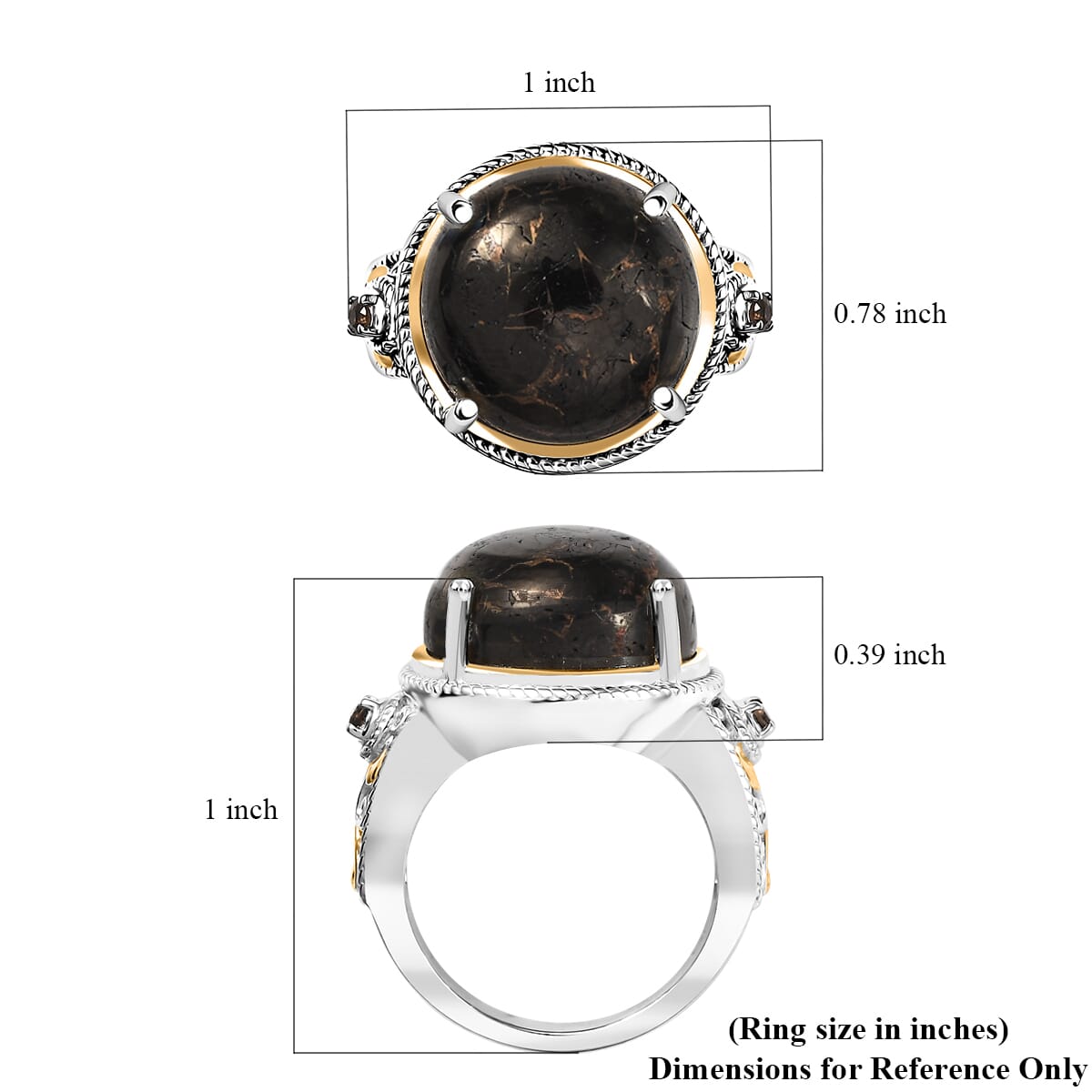 Buy Matrix Silver Shungite and Smoky Quartz 15.10 ctw Ring