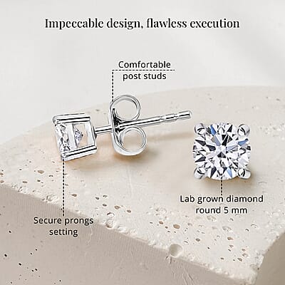 Luxuriant Lab Grown Diamond G VS 1.00 ctw Solitaire Stud Earrings in 950 Platinum