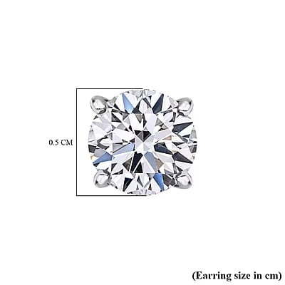 Luxuriant Lab Grown Diamond G VS 1.00 ctw Solitaire Stud Earrings in 950 Platinum