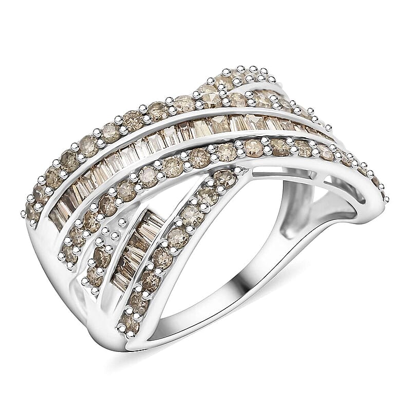 Diamond 1.35 ctw Ring in 10K White Gold (Size 11.0) 4.10 Grams