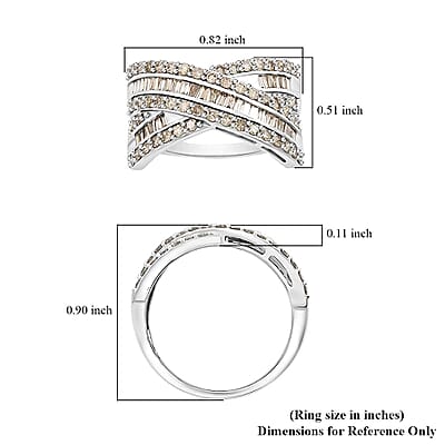 Diamond 1.35 ctw Ring in 10K White Gold (Size 11.0) 4.10 Grams