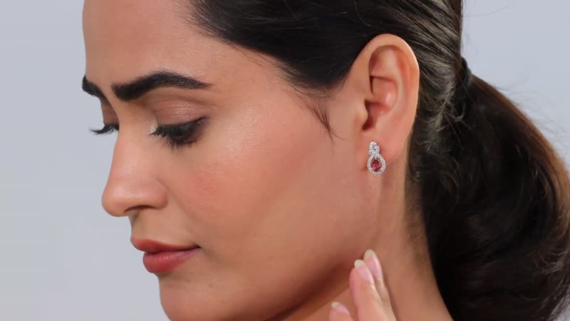 D'Joy Tanzanian Blush Garnet and White Zircon 1.40 ctw Tear Drop Earrings in 18K Vermeil Rose Gold Over Sterling Silver