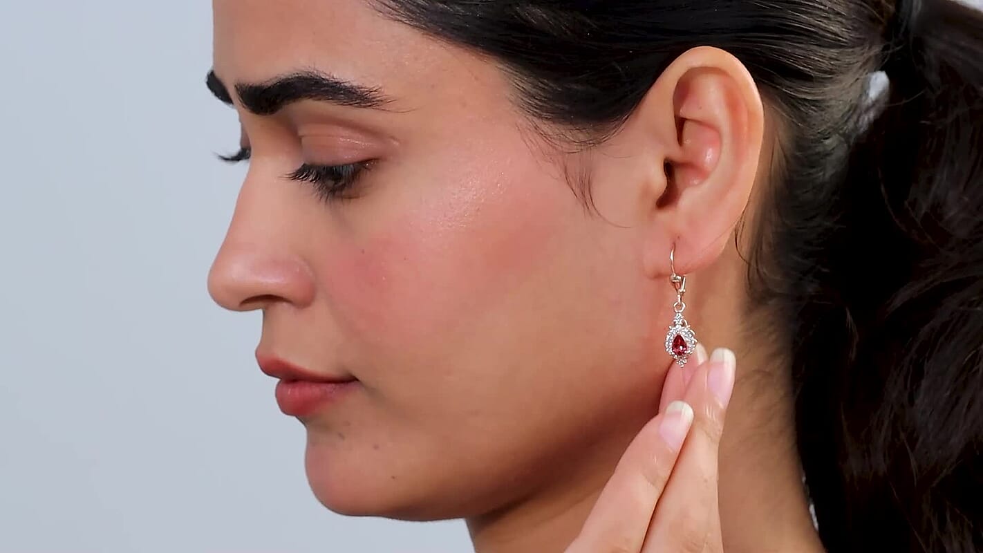 D'Joy Tanzanian Blush Garnet and White Zircon 1.50 ctw Lever Back Earrings in 18K Vermeil Rose Gold Over Sterling Silver