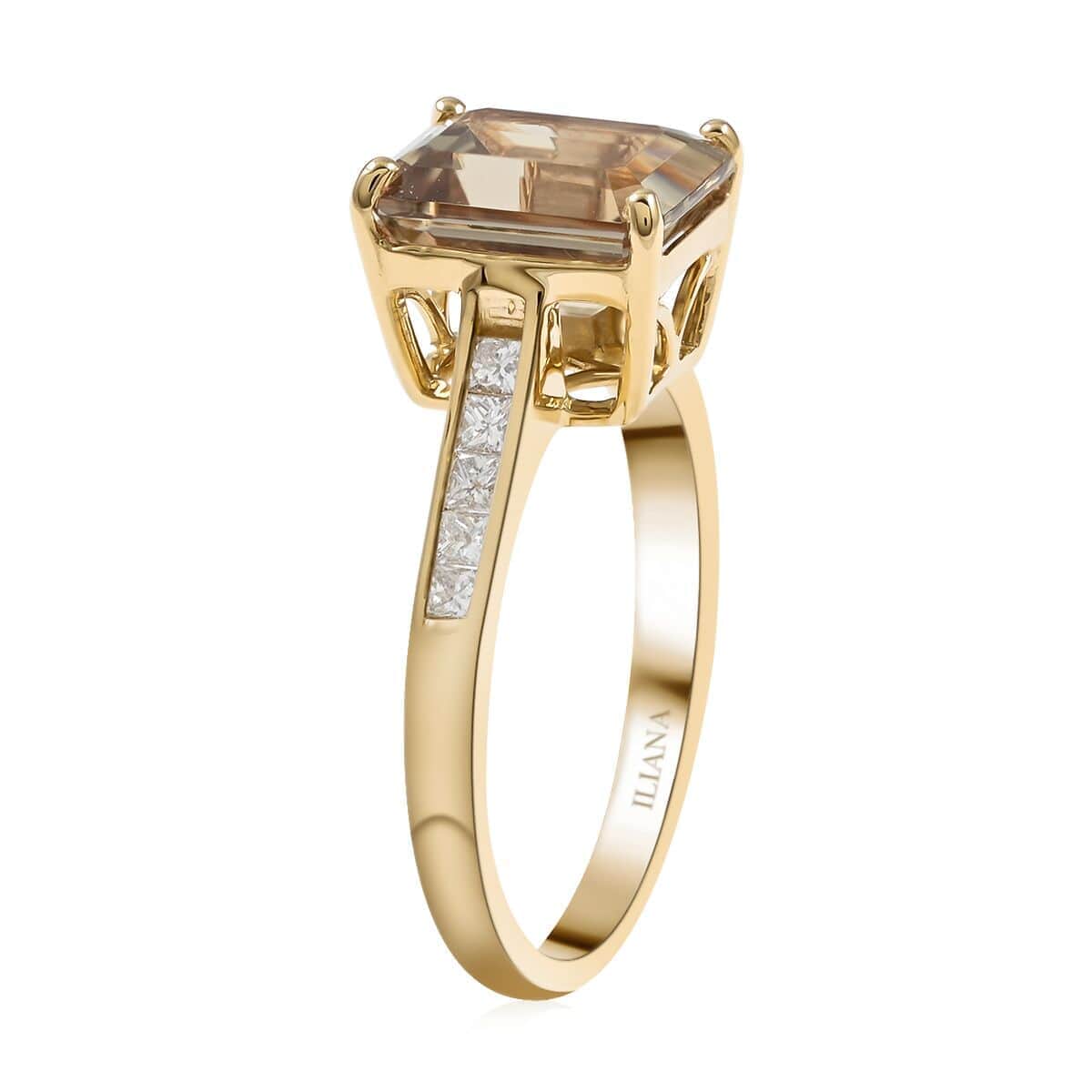 Certified and Appraised Iliana AAA Turkizite and G-H SI Diamond 3.25 ctw Ring in 18K Yellow Gold (Size 7.5) image number 3