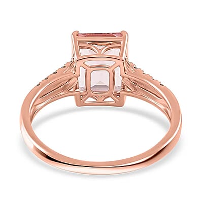 Luxoro AAA Pink Morganite and G-H I2 Diamond 3.15 ctw Ring in 14K Rose Gold (Size 11.0)