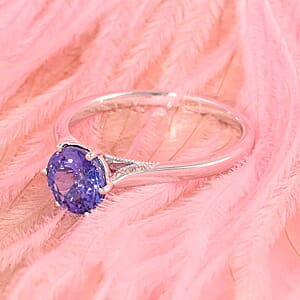Certified & Appraised Luxoro AAA Tanzanite and G-H I2 Diamond 2.75 ctw Ring in 14K White Gold (Size 5.5) 3.20 Grams