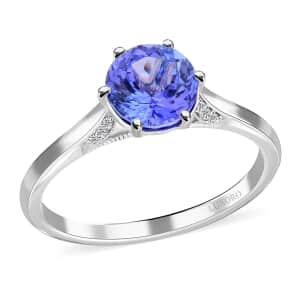 Certified & Appraised Luxoro AAA Tanzanite and G-H I2 Diamond 2.75 ctw Ring in 14K White Gold (Size 7.5) 3.20 Grams