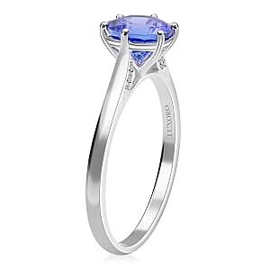 Certified & Appraised Luxoro AAA Tanzanite and G-H I2 Diamond 2.75 ctw Ring in 14K White Gold (Size 7.5) 3.20 Grams