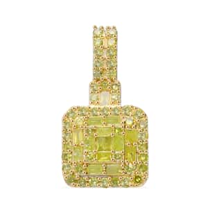 Yellow Diamond 0.33 ctw Cluster Pendant in Platinum Over Sterling Silver