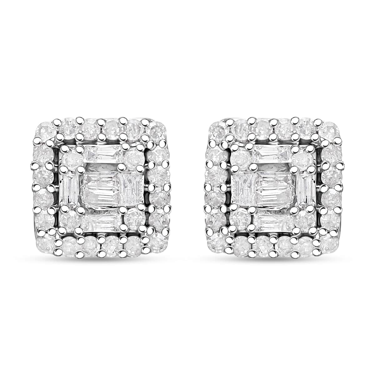 Diamond 0.33 ctw Stud Earrings in Platinum Over Sterling Silver image number 0