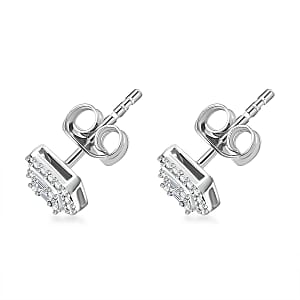 Diamond 0.33 ctw Stud Earrings in Platinum Over Sterling Silver