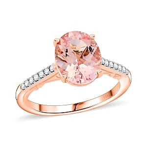 Certified & Appraised Luxoro AAA Pink Morganite and G-H I2 Diamond 2.50 ctw Ring in 14K Rose Gold (Size 5.0)