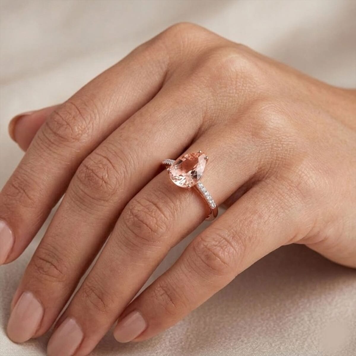 Certified & Appraised Luxoro AAA Pink Morganite and G-H I2 Diamond 2.40 ctw Ring in 14K Rose Gold (Size 5.0) image number 1