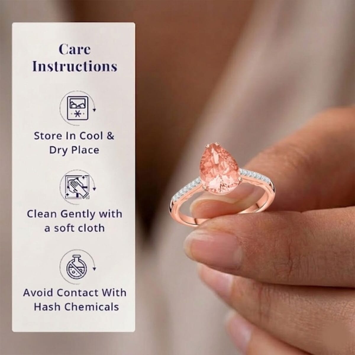 Certified & Appraised Luxoro AAA Pink Morganite and G-H I2 Diamond 2.40 ctw Ring in 14K Rose Gold (Size 5.0) image number 4