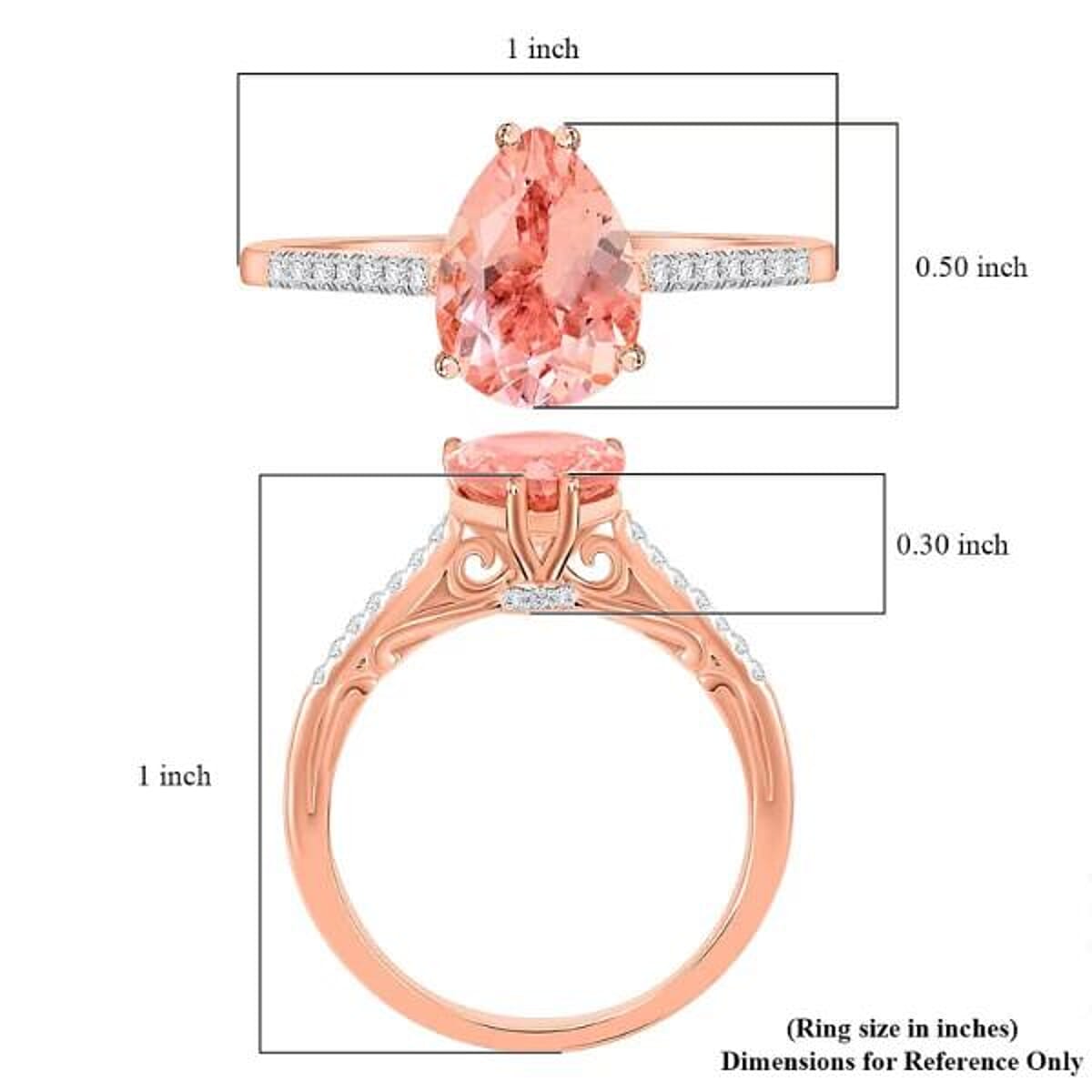 Certified & Appraised Luxoro AAA Pink Morganite and G-H I2 Diamond 2.40 ctw Ring in 14K Rose Gold (Size 5.0) image number 5