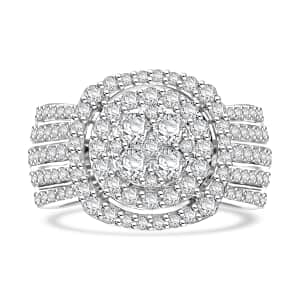 Luxoro White Diamond I2-I3 2.00 ctw Ring in 10K White Gold (Size 8.0) 6 Grams