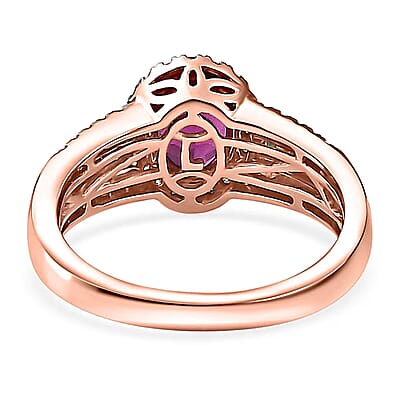 Certified & Appraised Luxoro AAA Radiant Ember Garnet, Boyaca Colombian Emerald and G-H I2 Diamond 1.93 ctw Ring in 10K Rose Gold (Size 5.0)
