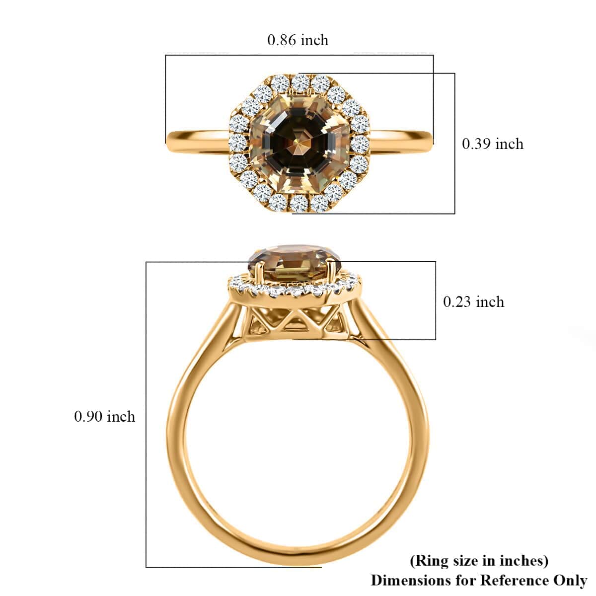 Certified and Appraised Iliana AAA Turkizite and G-H SI Diamond 1.90 ctw Halo Ring in 18K Yellow Gold (Size 6.5) image number 5