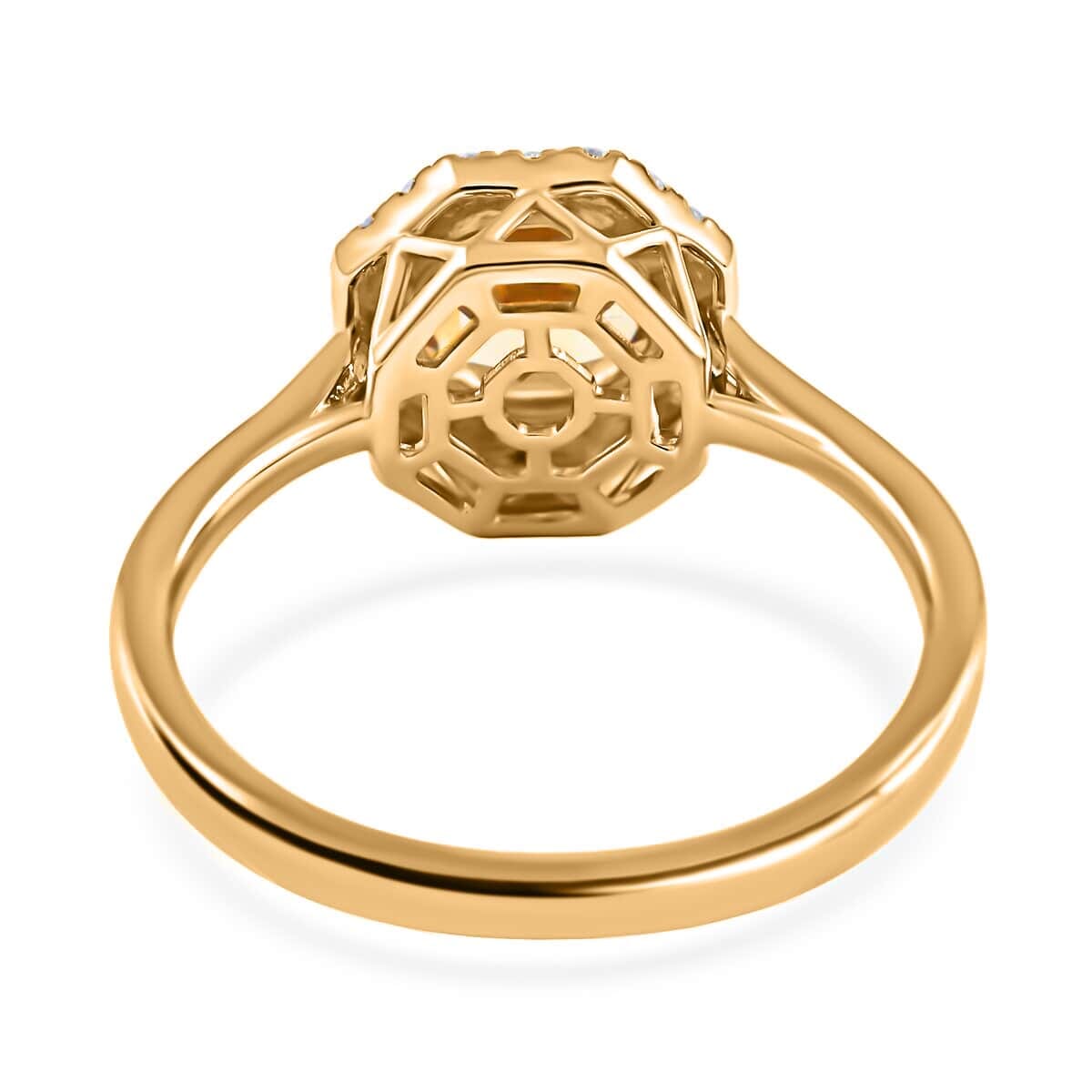 Certified and Appraised Iliana AAA Turkizite and G-H SI Diamond 1.90 ctw Halo Ring in 18K Yellow Gold (Size 7.5) image number 4