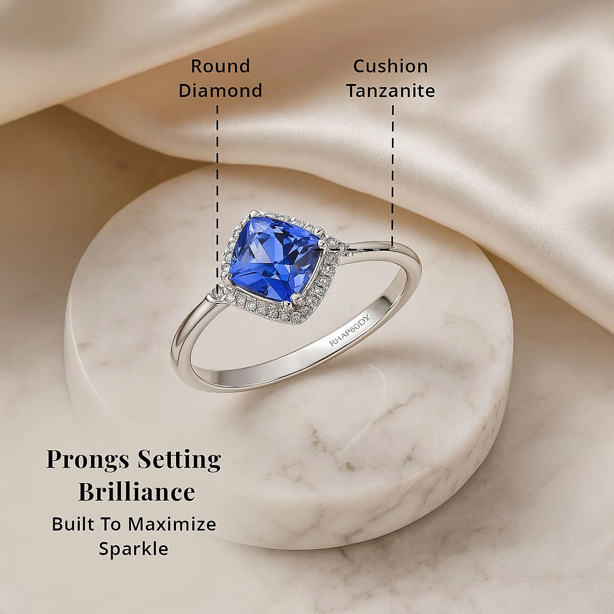 Certified & Appraised Rhapsody AAAA Tanzanite and E-F VS Diamond 2.00 ctw Ring in 950 Platinum (Size 11.0) 5.60 Grams image number 4