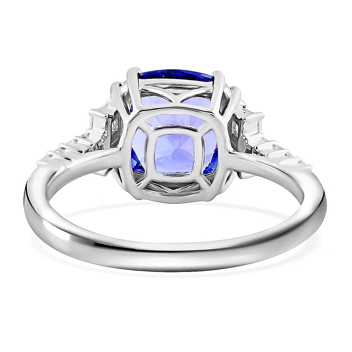 Certified & Appraised Rhapsody AAAA Tanzanite and E-F VS Diamond 4.00 ctw Ring in 950 Platinum (Size 5.5) 5 Grams image number 6