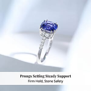 Certified & Appraised Rhapsody AAAA Tanzanite and E-F VS Diamond 4.00 ctw Ring in 950 Platinum (Size 11.0) 5 Grams