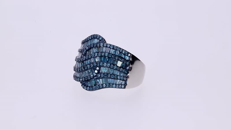 Diamond Woven Waves Ring in Sterling Silver