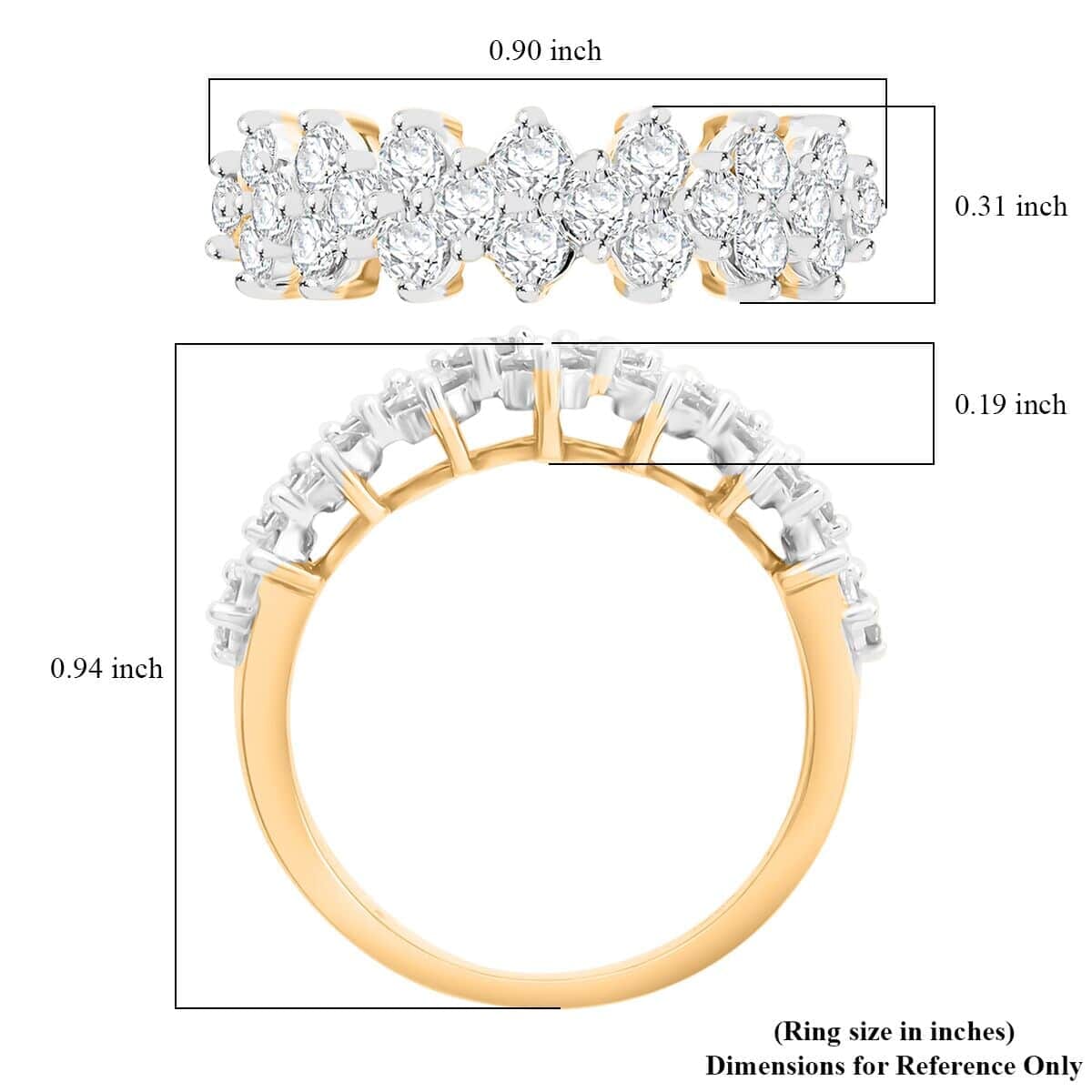 White Diamond 1.00 ctw Ring in 10K Yellow Gold (Size 5.5) image number 5
