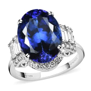 Doorbuster RHAPSODY 950 Platinum AAAA Tanzanite and E-F VS Diamond Ring 7.50 Grams 9.40 ctw