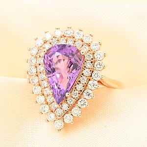 One Of A Kind Certified & Appraised Iliana AAA Purple Sapphire and G-H SI Diamond 3.80 ctw Ring in 18K Rose Gold (Size 6.5)