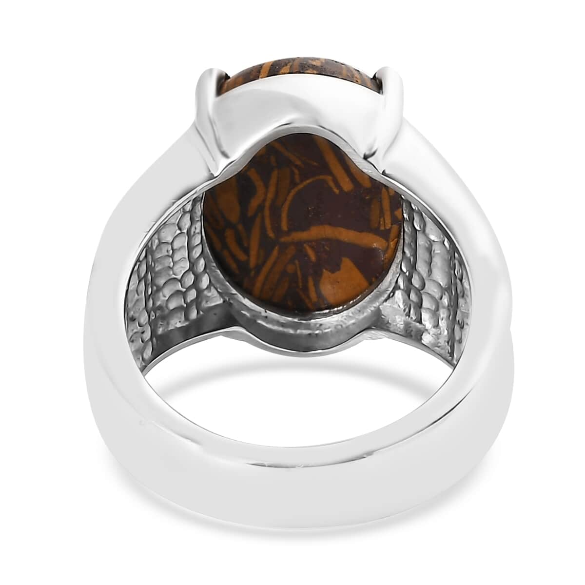 Script Stone Solitaire 9.35 ctw Ring in Stainless Steel (Size 10.0)  image number 4