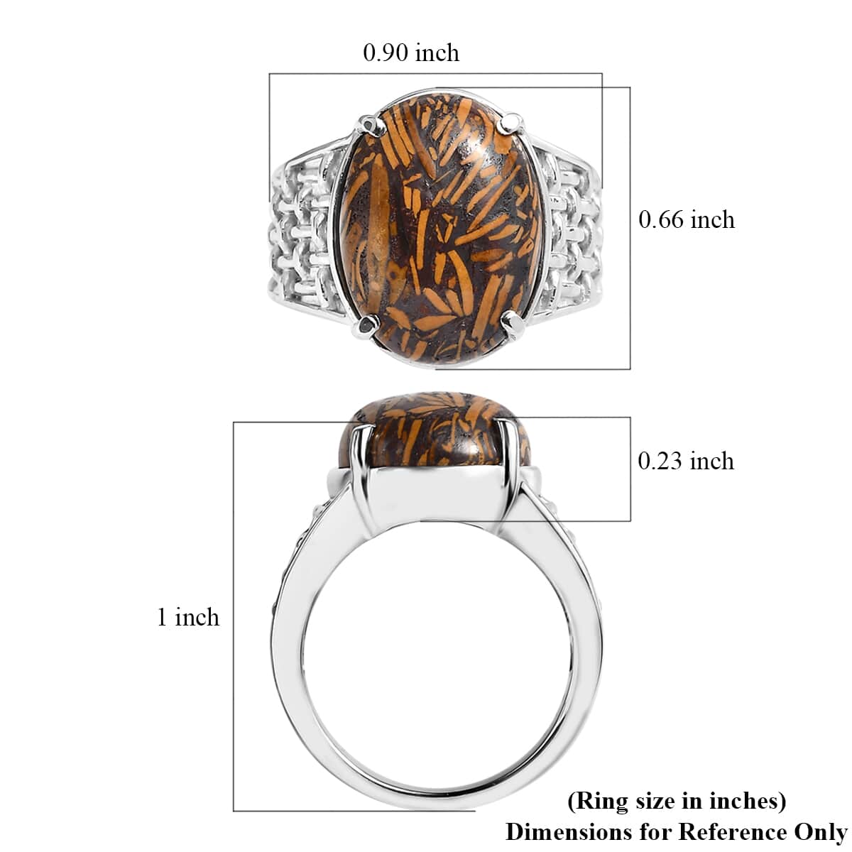 Script Stone Solitaire 9.35 ctw Ring in Stainless Steel (Size 10.0)  image number 5