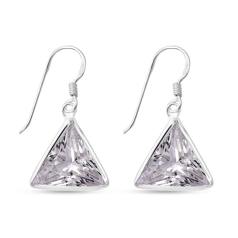 Simulated White Diamond 12.50 ctw Earrings in Sterling Silver