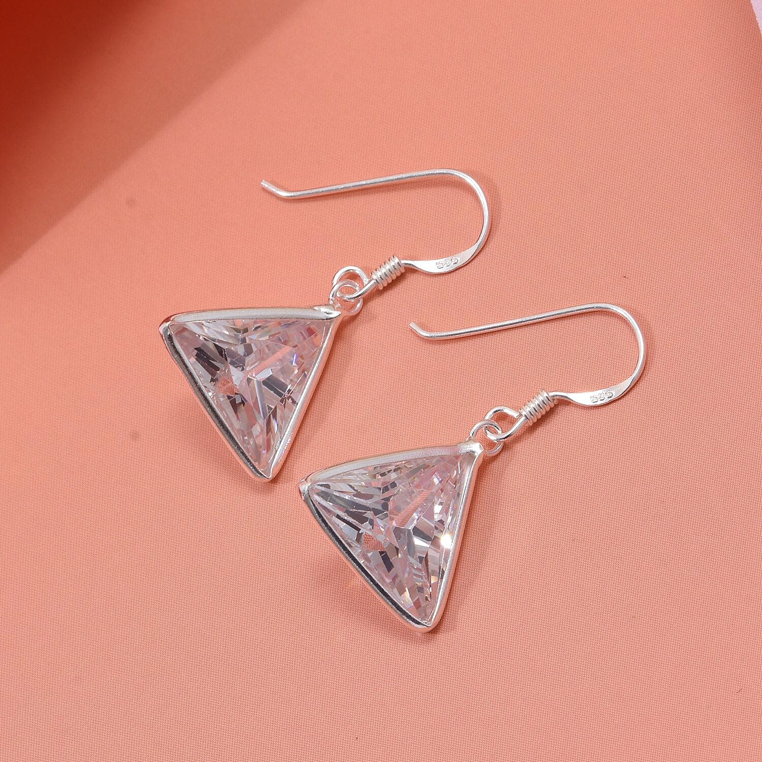 Simulated White Diamond 12.50 ctw Earrings in Sterling Silver