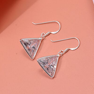 Simulated White Diamond 12.50 ctw Earrings in Sterling Silver