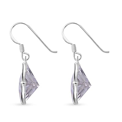 Simulated White Diamond 12.50 ctw Earrings in Sterling Silver