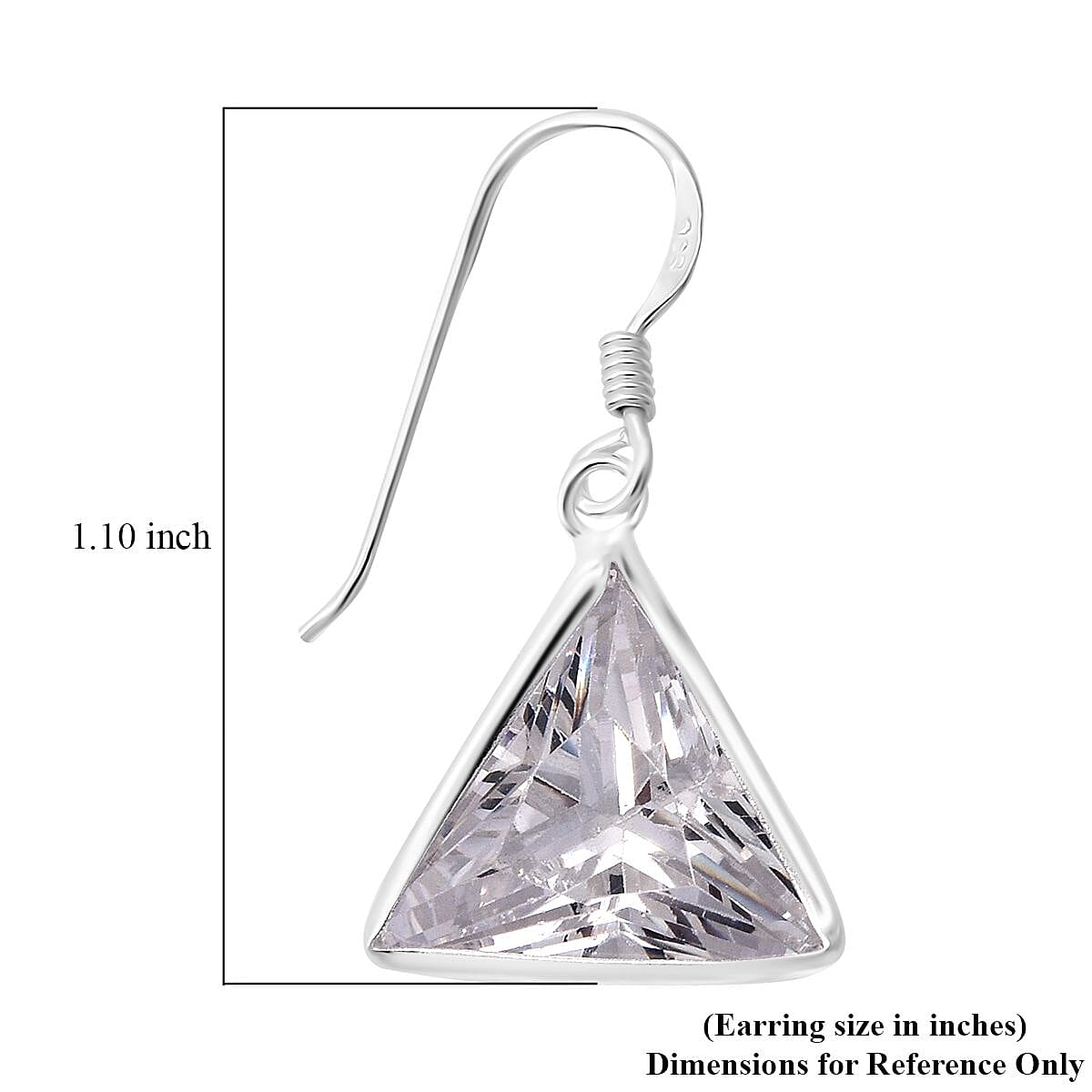 Simulated White Diamond 12.50 ctw Earrings in Sterling Silver