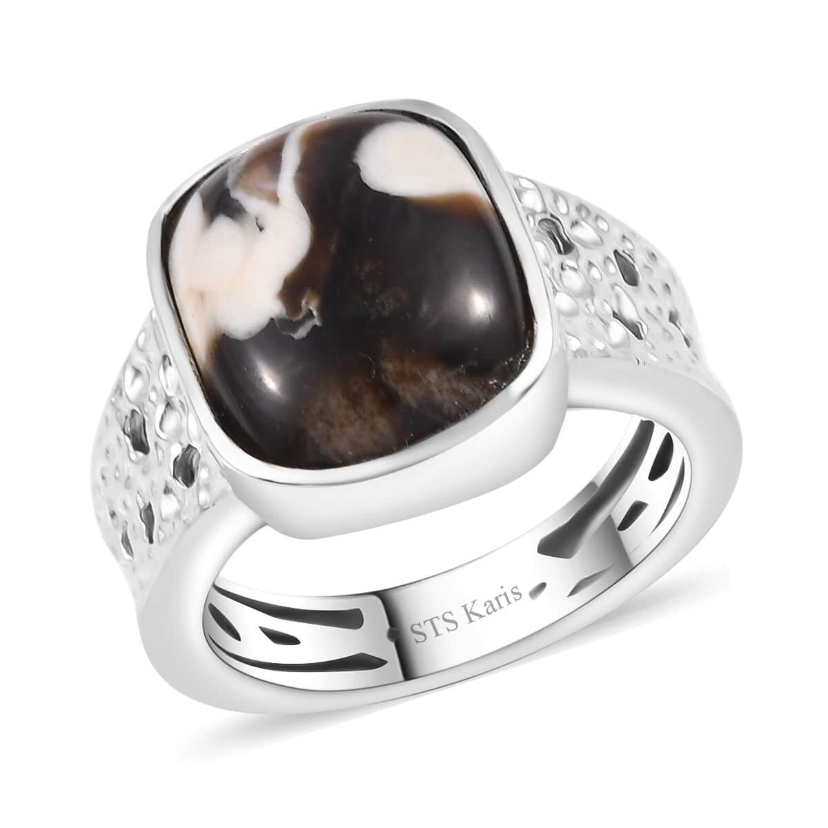 Karis Peanut Wood Jasper 4.65 ctw Solitaire Ring in Platinum Bond (Size 10.0) image number 0