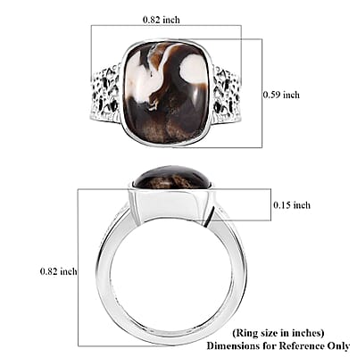 Karis Peanut Wood Jasper 4.65 ctw Solitaire Ring in Platinum Bond (Size 10.0)