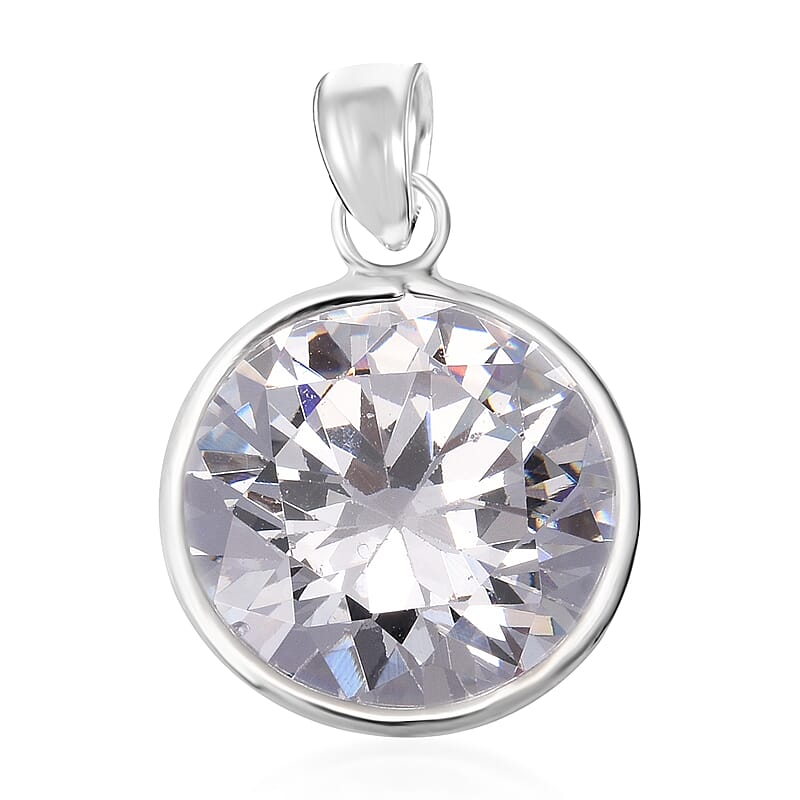 Simulated White Diamond 14.50 ctw Pendant in Sterling Silver