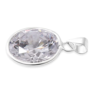Simulated White Diamond 14.50 ctw Pendant in Sterling Silver