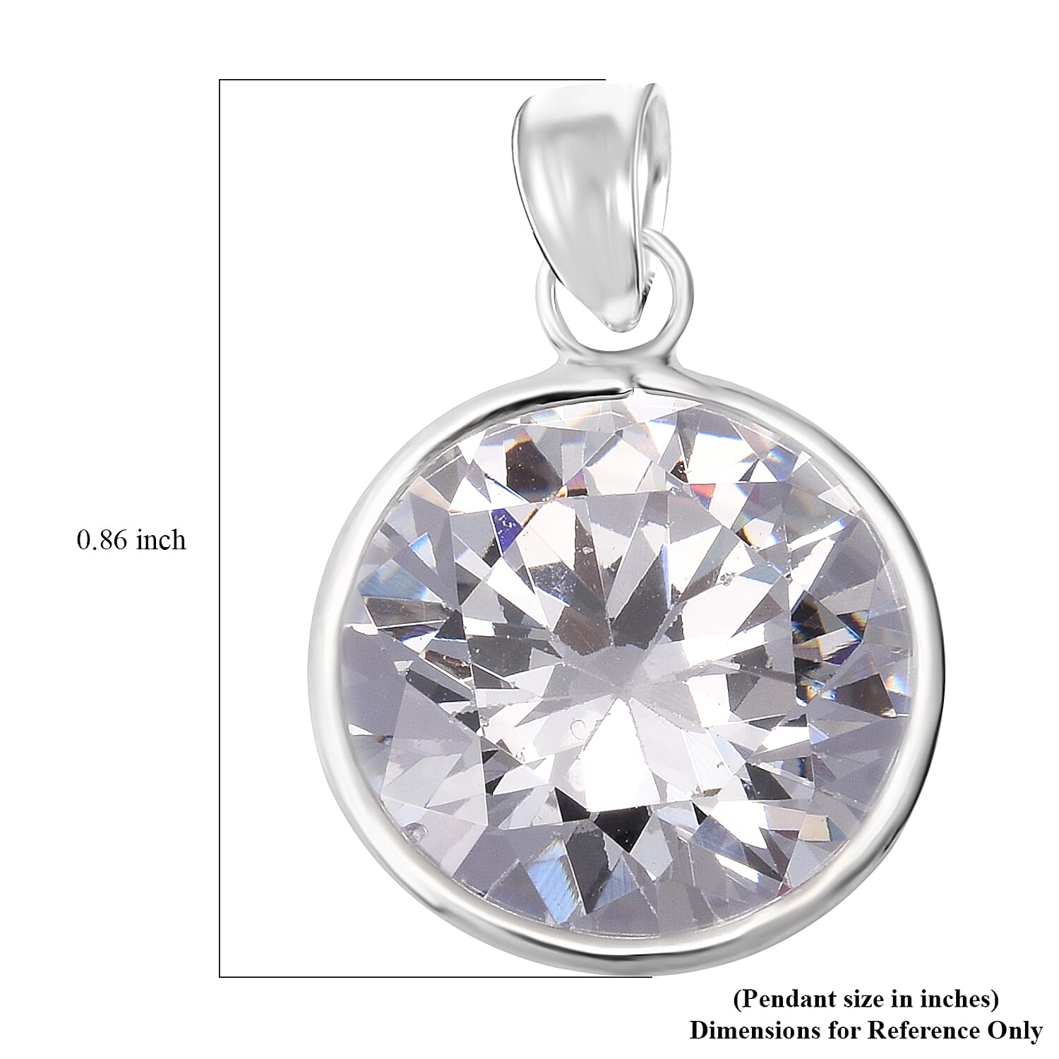 Simulated White Diamond 14.50 ctw Pendant in Sterling Silver